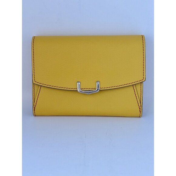 Authentic Cartier C de Cartier Yellow Leather Small Wallet Card Holder - Picture 1 of 11